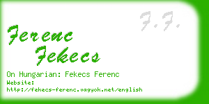 ferenc fekecs business card